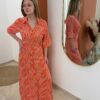 Robe longue femme orange – Motifs B.Young | Dream By C