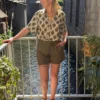 Short fluide femme viscose – Kaki & Noir | Dream By C