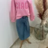 Sweat enfant col rond coton Ciao – Vert & Rose | Dream By C