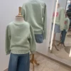Sweat enfant col rond coton Ciao – Vert & Rose | Dream By C