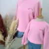 Sweat enfant fille rose coton Mini – Brodé | Dream By C