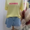 T-shirt jaune femme coton Iconic – Graphique | Dream By C