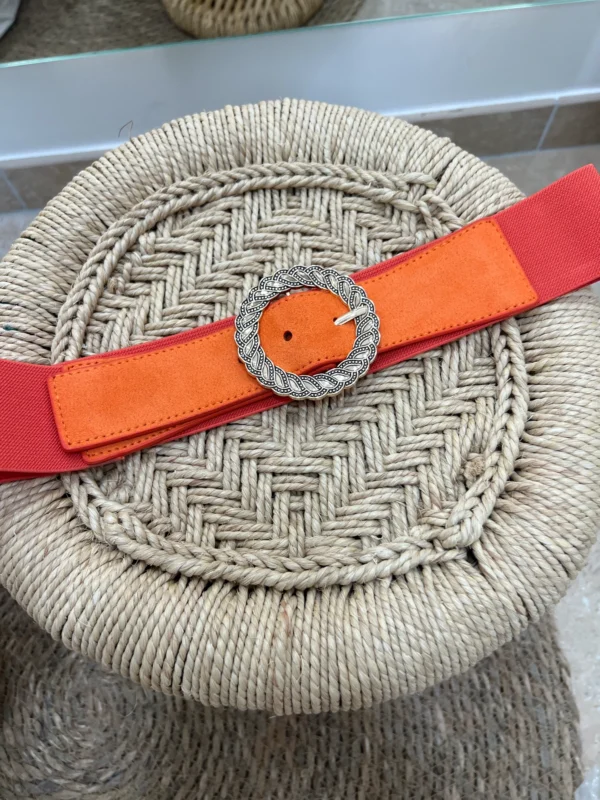 Ceinture brodée femme tendance orange rosace | Dream By C