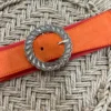Ceinture brodée femme tendance orange rosace | Dream By C