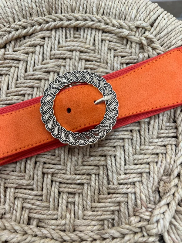 Ceinture brodée femme tendance orange rosace | Dream By C