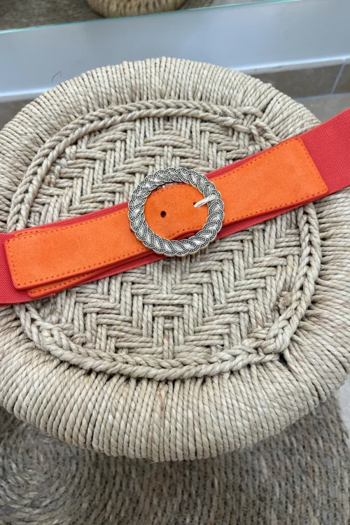 Ceinture brodée femme tendance orange rosace | Dream By C
