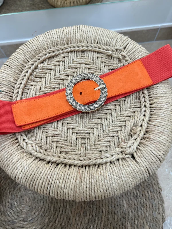 Ceinture brodée femme tendance orange rosace | Dream By C
