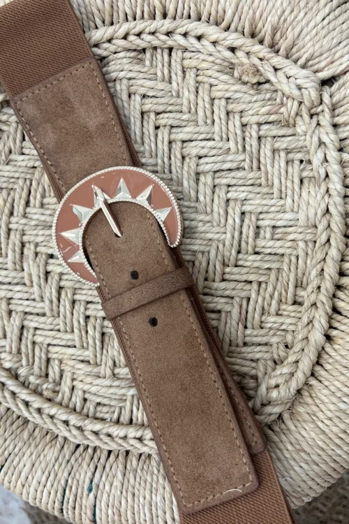 ceinture-elastique-femme-chocolat-boucle-doree Ceinture élastique femme tendance chocolat | Dream By C