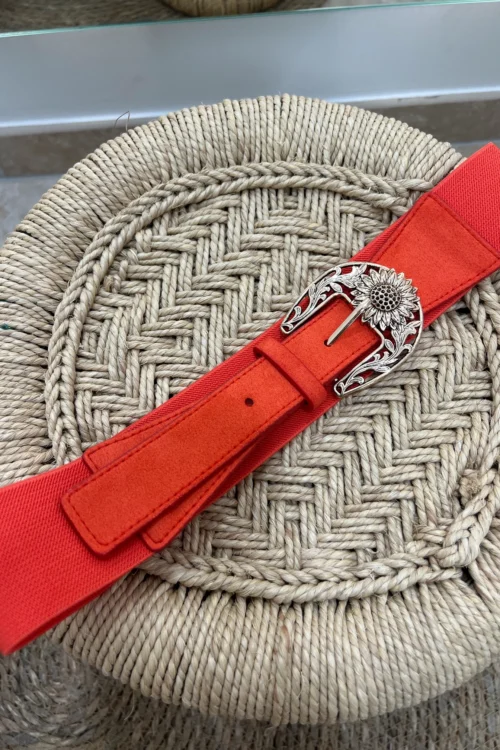 ceinture-elastique-femme-coloree-tournesol-rose-corail Ceinture élastique femme colorée tournesol | Dream By C