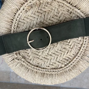 Ceinture olive femme élégante boucle dorée ronde | Dream By C
