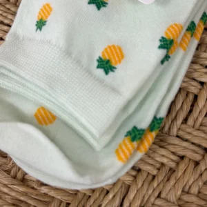 Chaussettes ananas femme vertes motif tropical | Dream By C