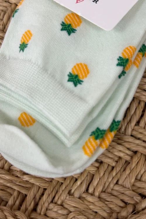 Chaussettes ananas femme vertes motif tropical | Dream By C
