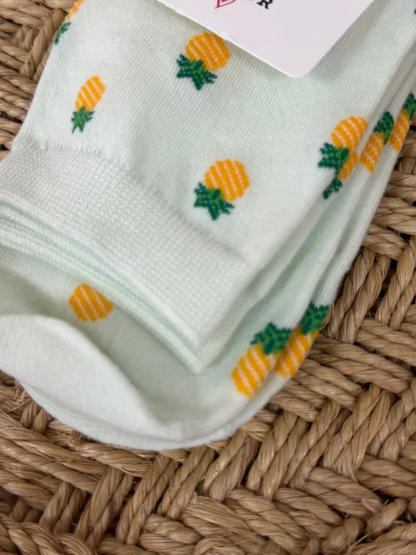 Chaussettes ananas femme vertes motif tropical | Dream By C