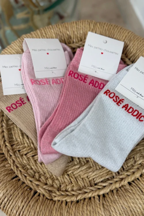 Chaussettes paillettes femme Rosé Addict — Dream By C