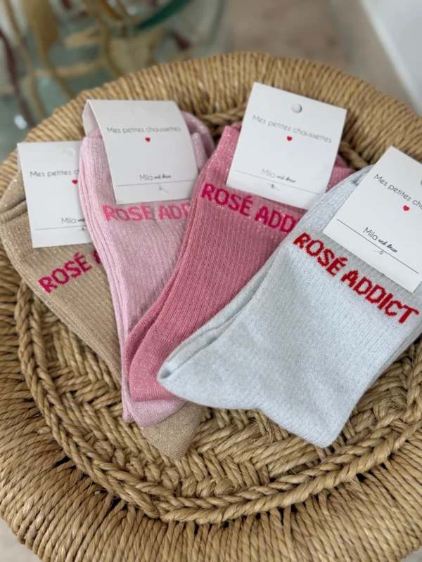 Chaussettes paillettes femme Rosé Addict — Dream By C