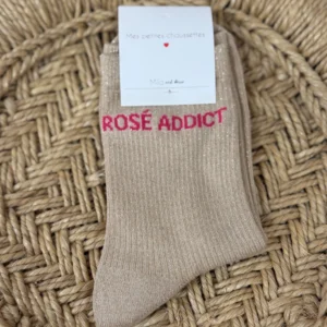 chaussettes-paillettes-femme-rose-addict-dreambyc Chaussettes paillettes femme RosĂ© Addict â Dream By C