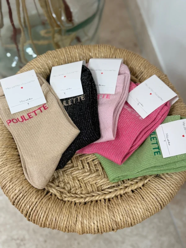 Chaussettes paillettes poulette lurex cadeau | Dream By C