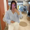 Chemisier grande taille été coton gaze rose bleu | Dream By C