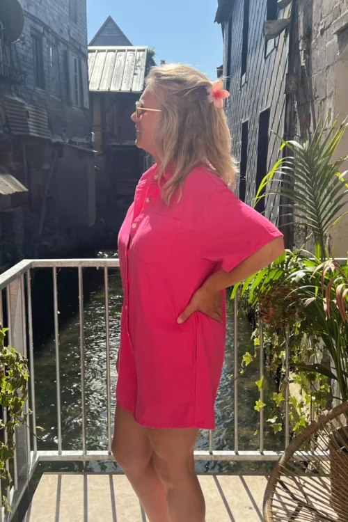 Combinaison short coton – Jaune, Fuchsia & Rouge - Dream By C