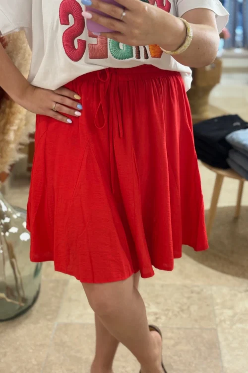 Jupe short grande taille femme corail patineuse | Dream By C