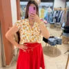 Jupe short grande taille femme corail patineuse | Dream By C