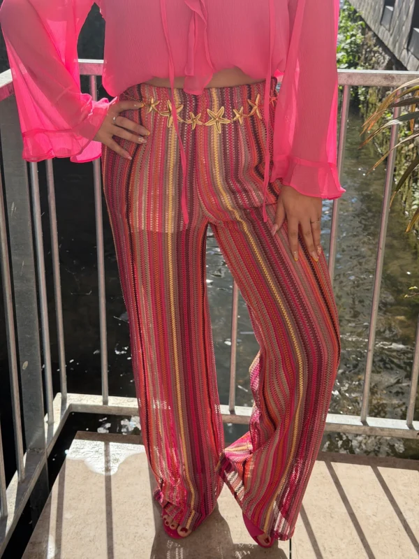 Pantalon résille femme multicolore doublé | Dream By C