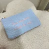 Pochette velours côtelé cadeau femme brodée | Dream By C