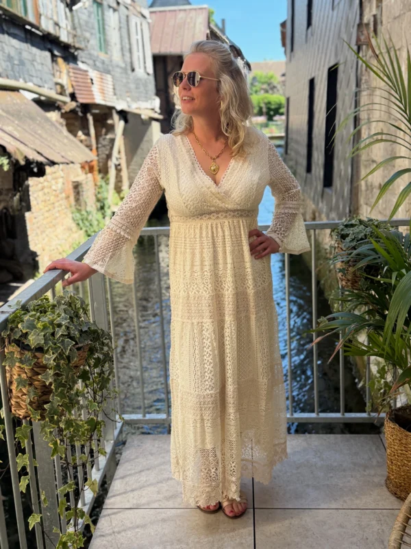 Robe bohème dentelle manches longues doublée | Dream By C
