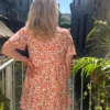 Robe courte cache cœur grande taille fleurie écru | Dream By C