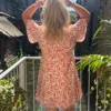 Robe courte cache cœur grande taille fleurie écru | Dream By C