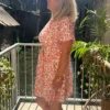 Robe courte cache cœur grande taille fleurie écru | Dream By C