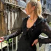 Robe courte dentelle noire, volants & laçage | Dream By C