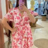 Robe courte fleurie grande taille fond blanc | Dream By C