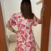 Robe courte fleurie grande taille fond blanc | Dream By C
