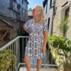 Robe courte grande taille été motifs Grèce col V | Dream By C