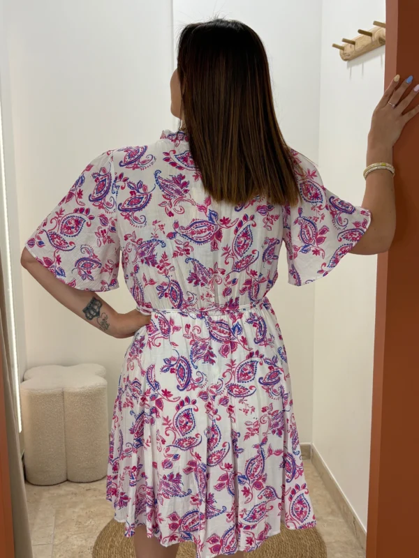 Robe courte violet femme col V élastique doublée | Dream By C