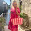 Robe longue brodée femme grande taille fuchsia | Dream By C