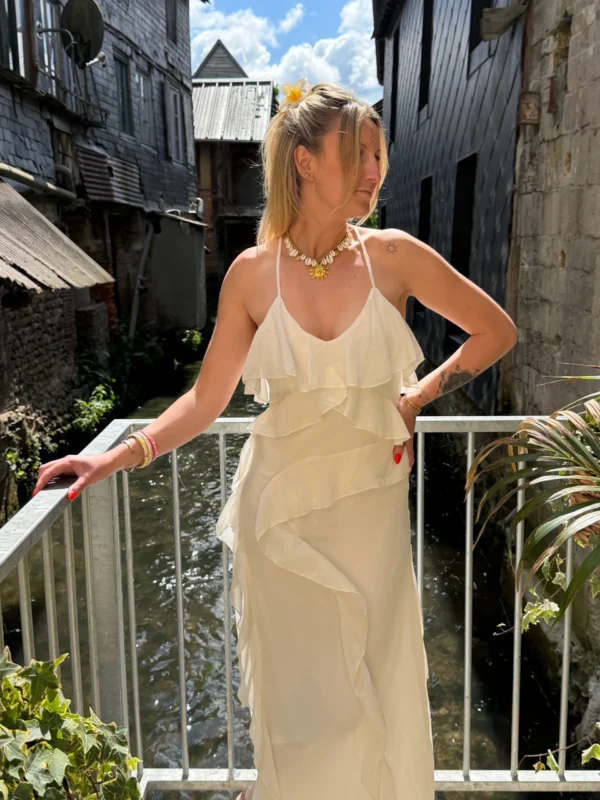Robe longue cérémonie à volants, doublée | Dream By C