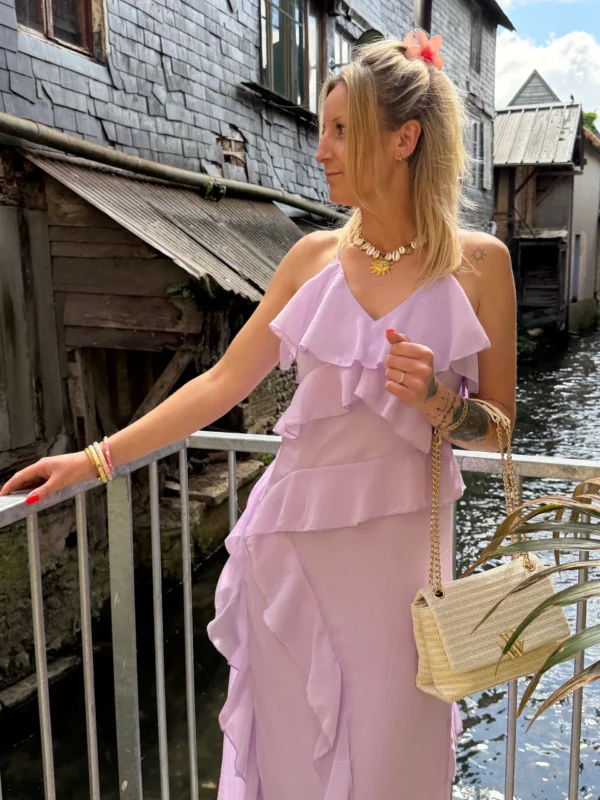 Robe longue cérémonie à volants, doublée | Dream By C