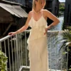 Robe longue cérémonie à volants, doublée | Dream By C