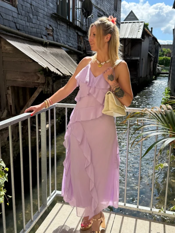 Robe longue cérémonie à volants, doublée | Dream By C