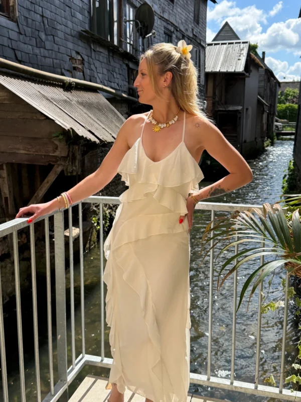 Robe longue cérémonie à volants, doublée | Dream By C