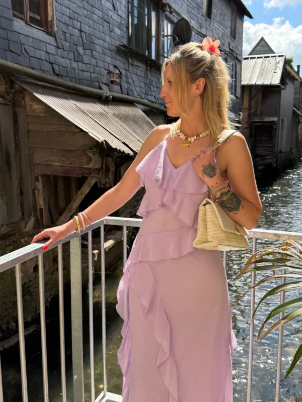 Robe longue cérémonie à volants, doublée | Dream By C