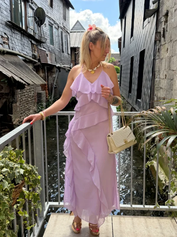 Robe longue cérémonie à volants, doublée | Dream By C
