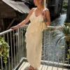 Robe longue cérémonie à volants, doublée | Dream By C