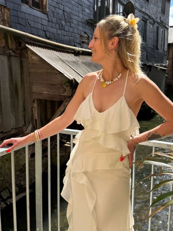 Robe longue cérémonie à volants, doublée | Dream By C