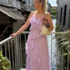Robe longue cérémonie à volants, doublée | Dream By C