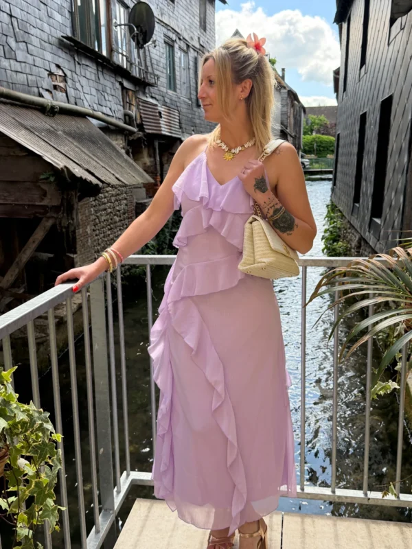 Robe longue cérémonie à volants, doublée | Dream By C
