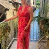 Robe longue fuchsia grande taille cache cœur | Dream By C