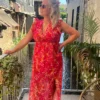 Robe longue fuchsia grande taille cache cœur | Dream By C